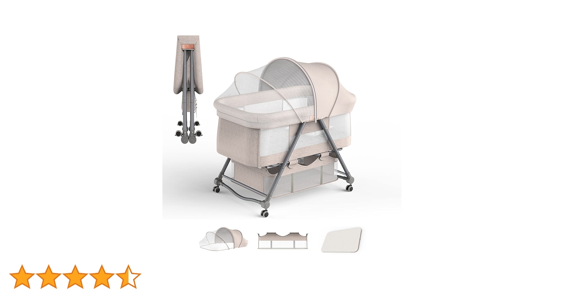 ZOOBLY ベビーベッド ゆりかご ベビーラック 折りたたみ　組み立て簡単 Amazon.co.jp: ZOOBLY ベビーベッド ミニ 添い寝 折りたたみ